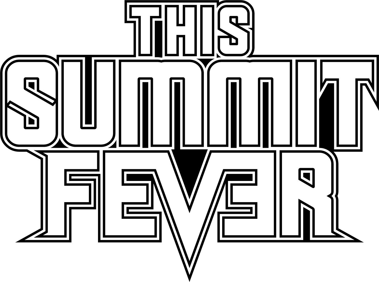 This Summit Fever logo white text - black border